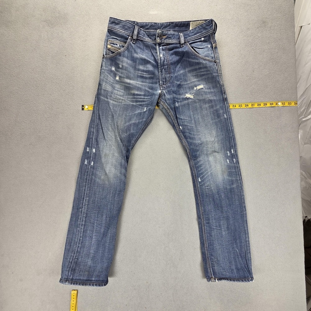 Diesel Jeans Mens 29x30 Blue Krooley Regular Slim Carrot Zip Fly 0885S